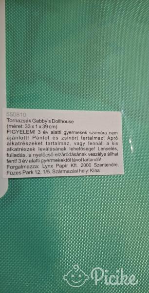 Gabi babaháza tornazsák/hátizsák