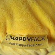 Happy Face emoji párna - sárga plüss