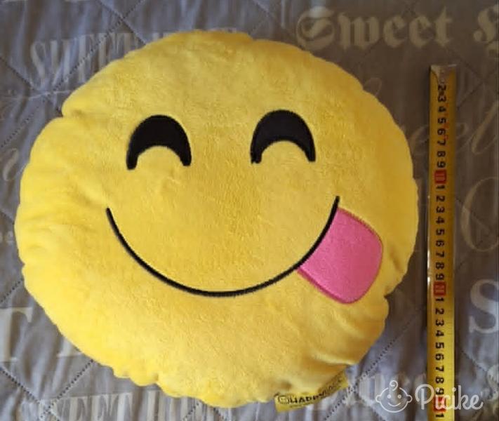 Happy Face emoji párna - sárga plüss
