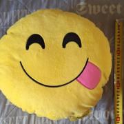 Happy Face emoji párna - sárga plüss