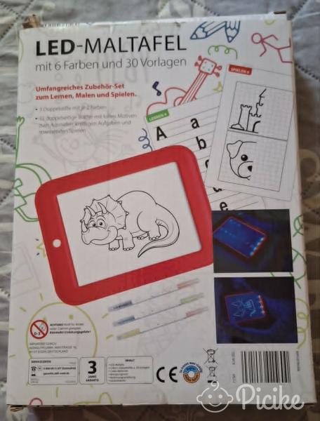 ALDI LED-MALTAFEL LCD rajztábla - 6 szín, 30 sablon